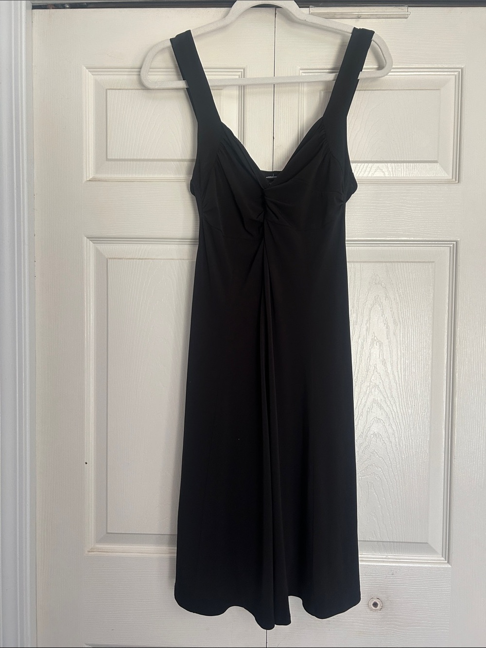 Moda International Black Midi Dress with Twist Front